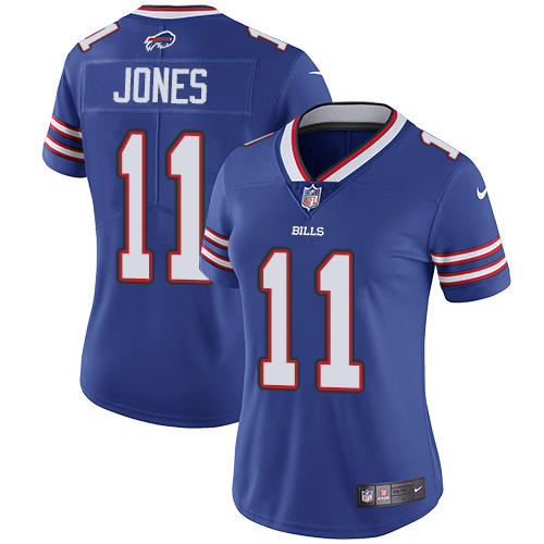 Nike Bills #11 Zay Jones Royal Blue Team Color Women's Stitched NFL Vapor Untouchable Limited Jersey
